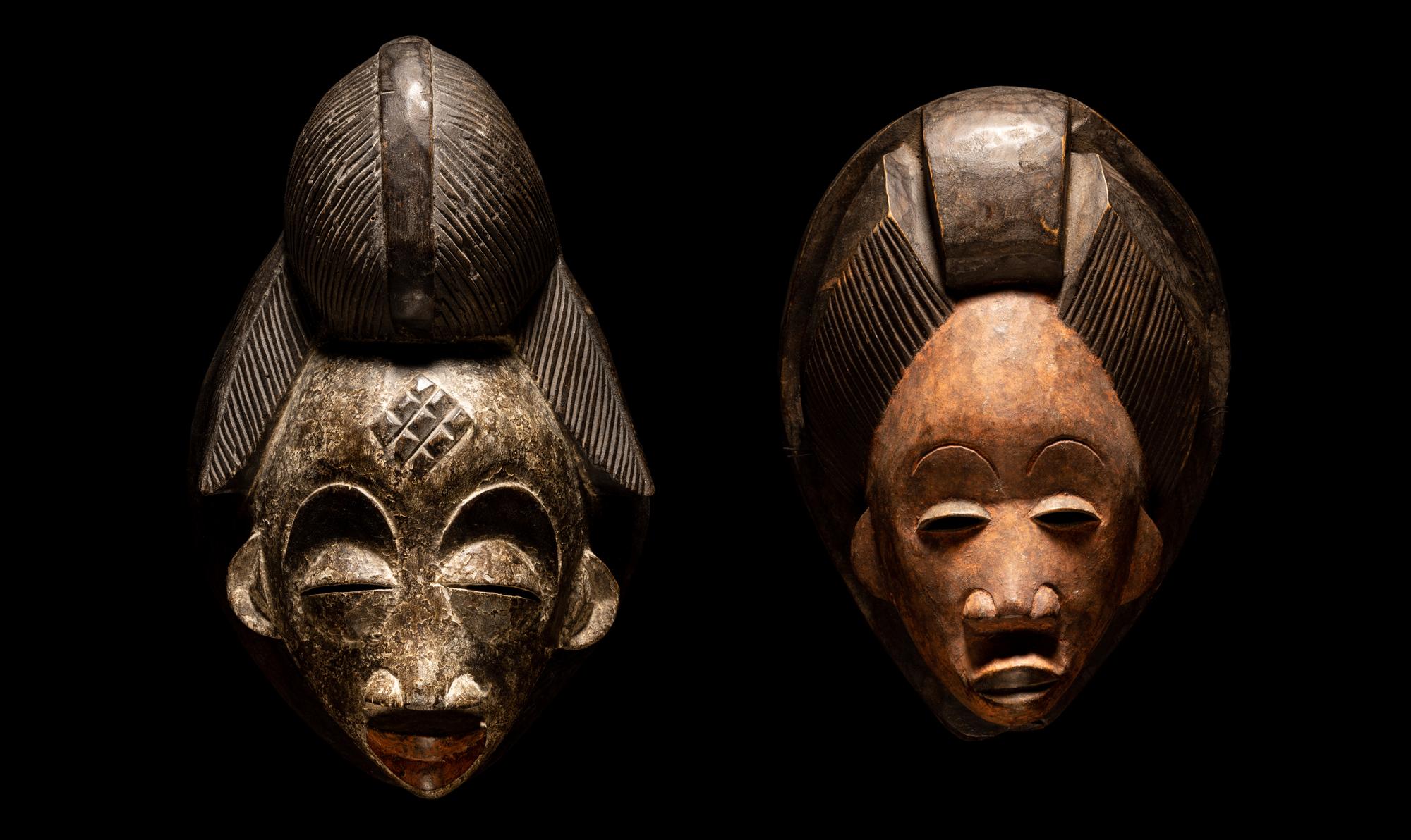 Two Punu Wood Masks