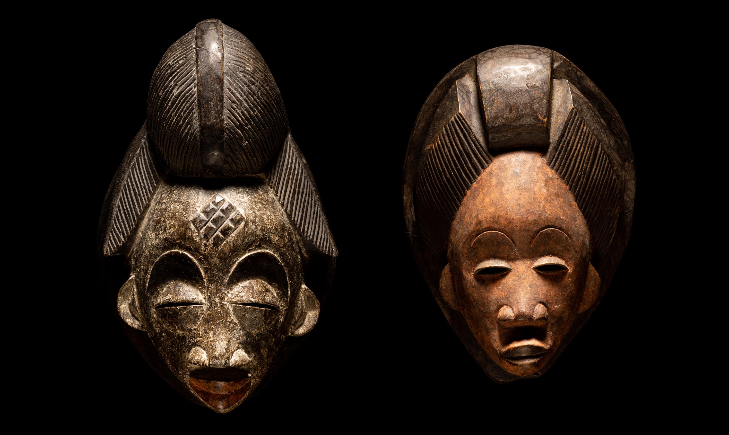Two Punu Wood Masks