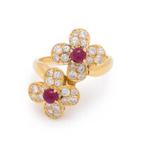 VAN CLEEF & ARPELS, RUBY AND DIAMOND 'TRÉFLE' RING