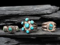 Navajo Ingot and Turquoise Rings, Collected by Hoffman Birney (1891-1958)