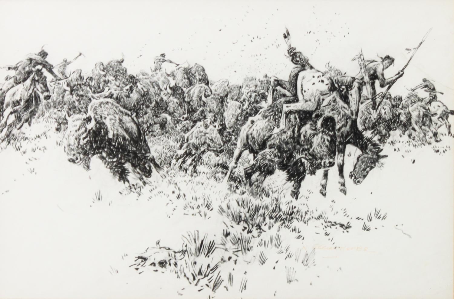 Nick Eggenhofer, (American, 1897-1985), The Great Buffalo Hunt