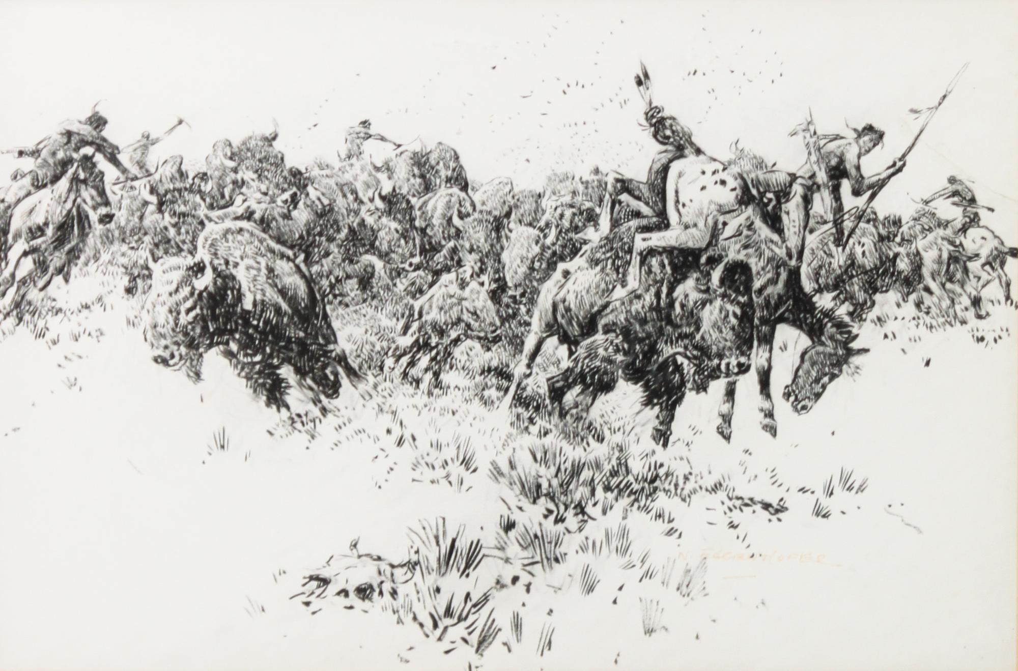 Nick Eggenhofer, (American, 1897-1985), The Great Buffalo Hunt