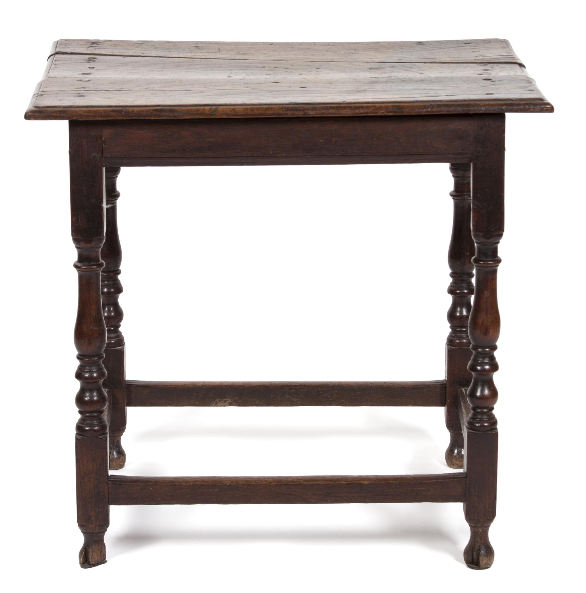 A Jacobean Style Oak Side Table Height 27 7/8 inches. — 19TH CENTURY