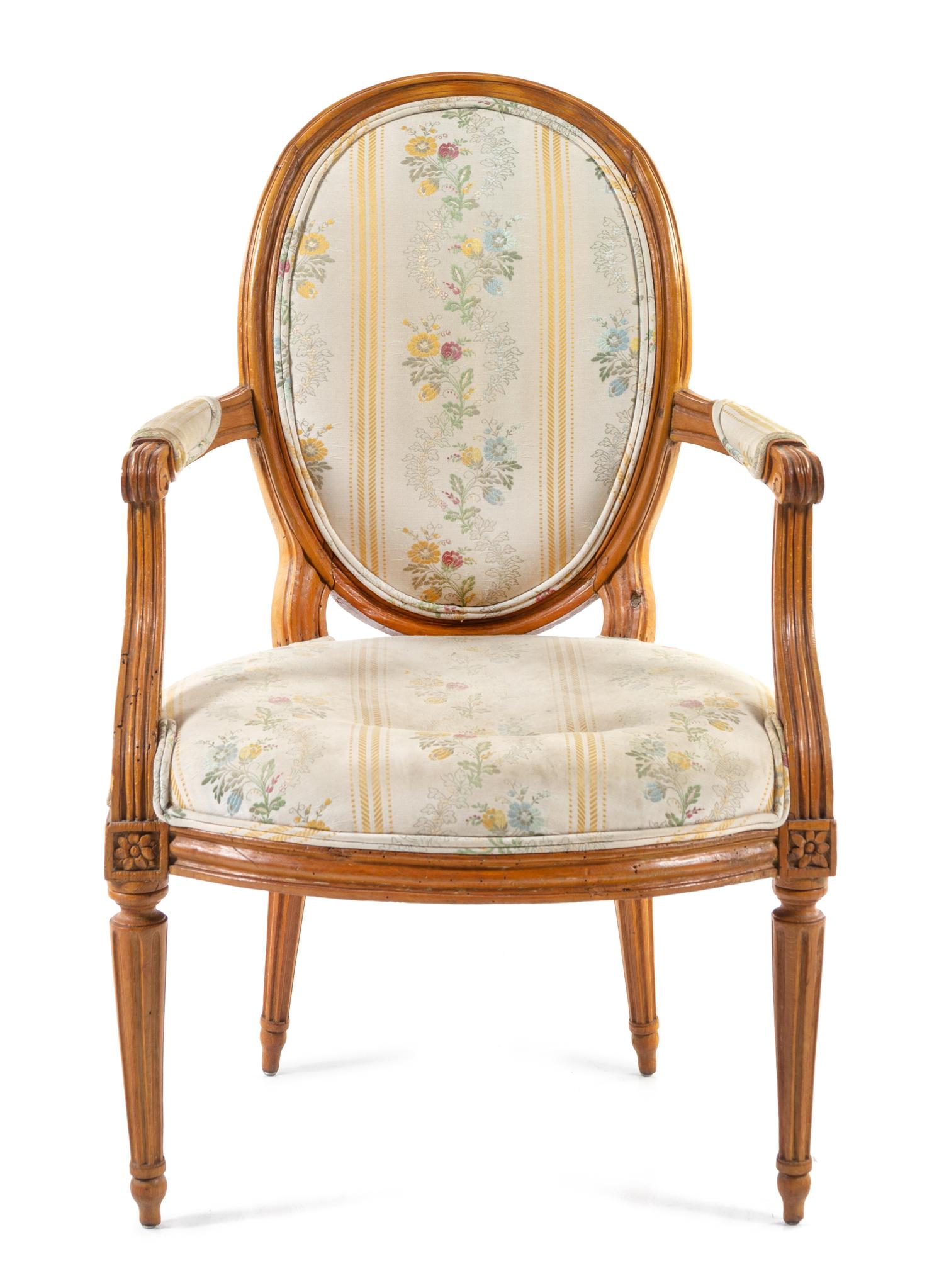 A Louis XVI Beech Fauteuil Height 36 inches. — 18TH CENTURY