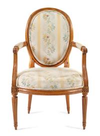A Louis XVI Beech Fauteuil Height 36 inches. — 18TH CENTURY