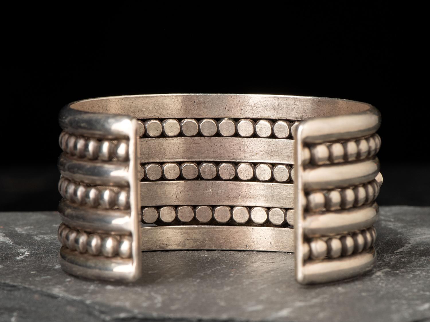 Silver Cluster Cuff Bracelet