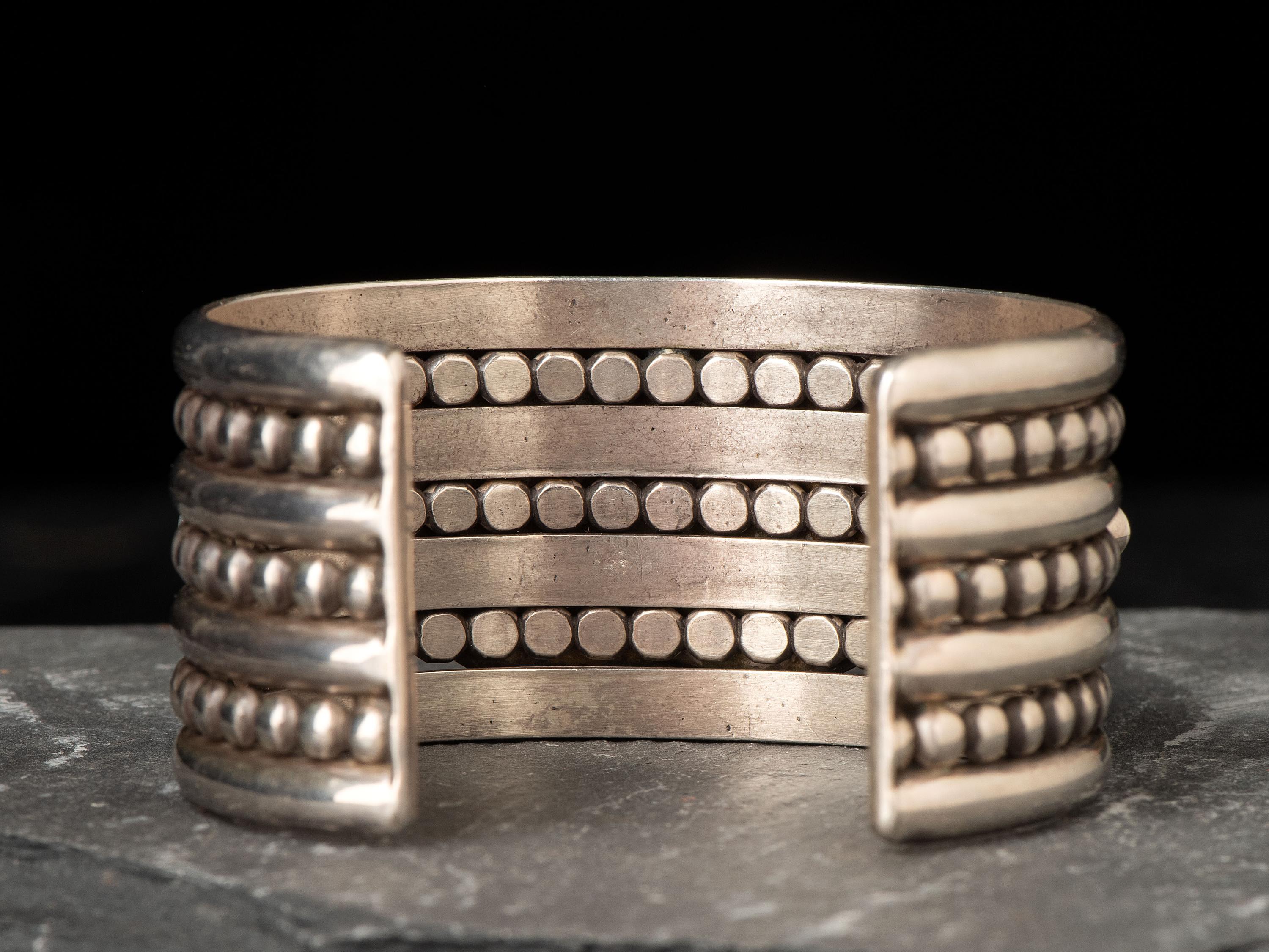 Silver Cluster Cuff Bracelet