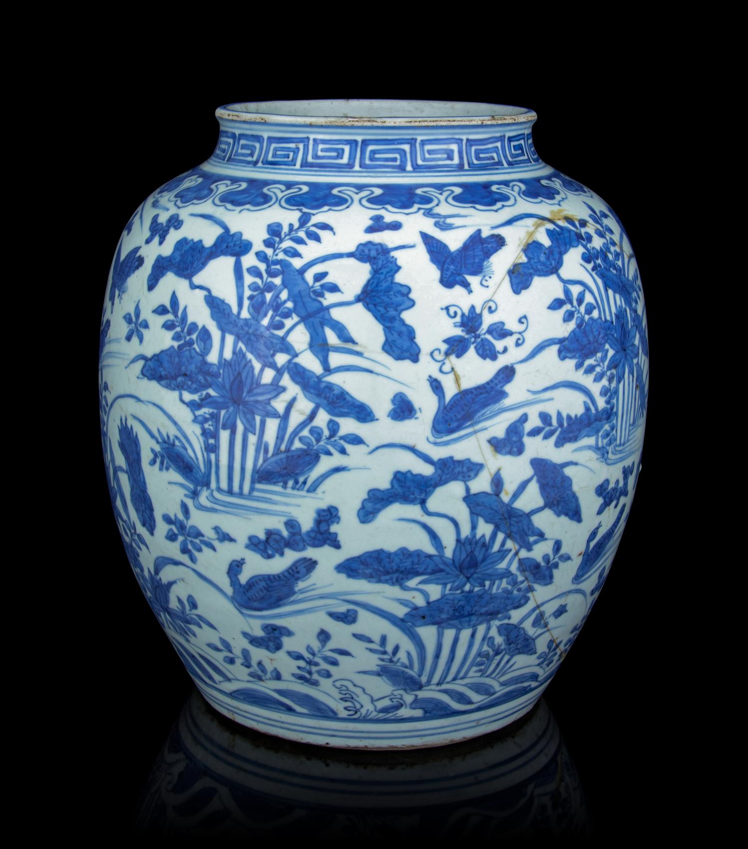 A Blue and White Porcelain Jar