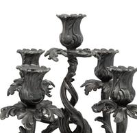 A Pair of Louis XV Style Silver-Plate Candelabra