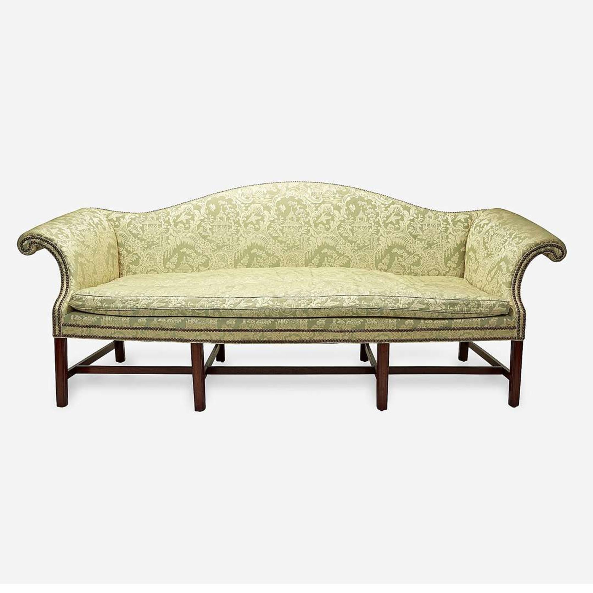 An Unusual Irish George III Mahogany Convertible Camelback Sofa late 18th century