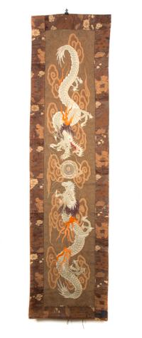 A Japanese Embroidered Panel Height 68 x 18 inches. — 20TH CENTURY