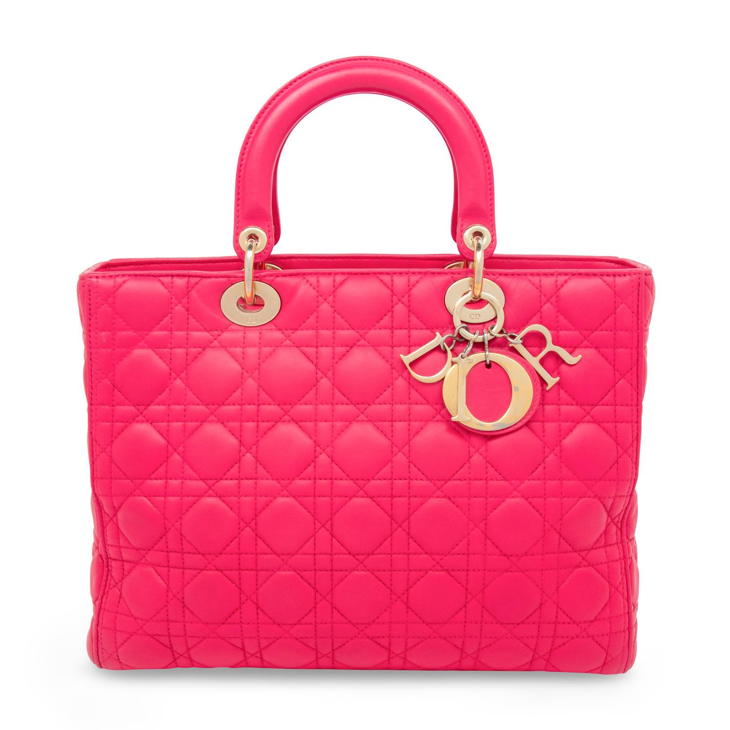 CHRISTIAN DIOR, LARGE PINK LADY DIOR BAG