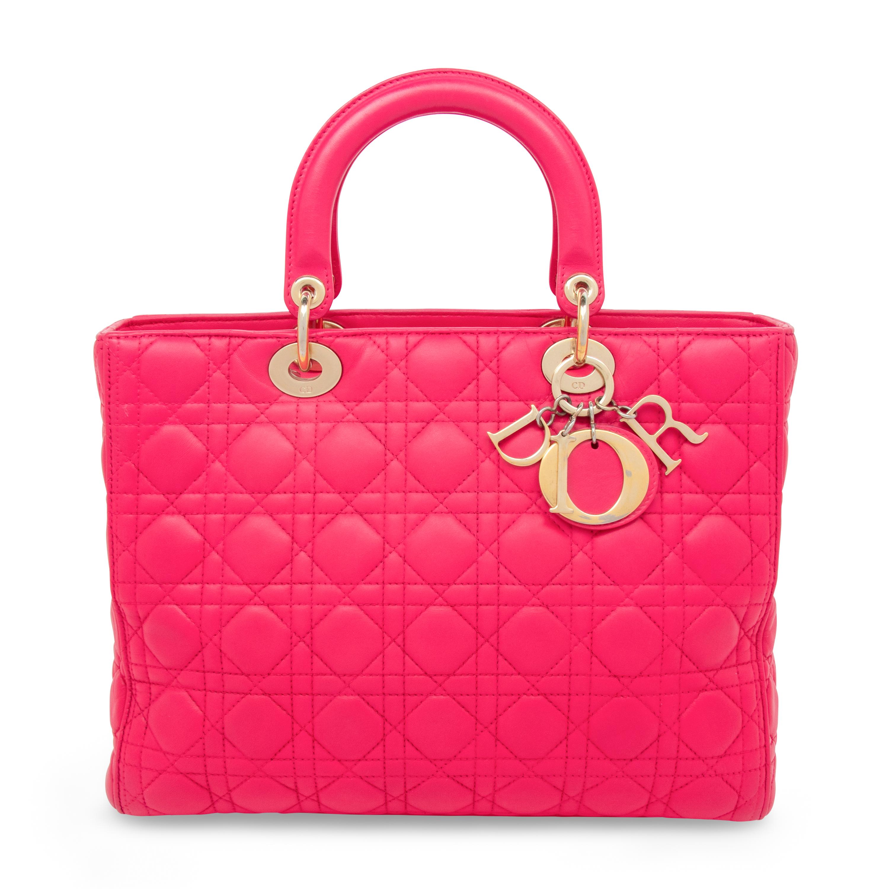 CHRISTIAN DIOR, LARGE PINK LADY DIOR BAG
