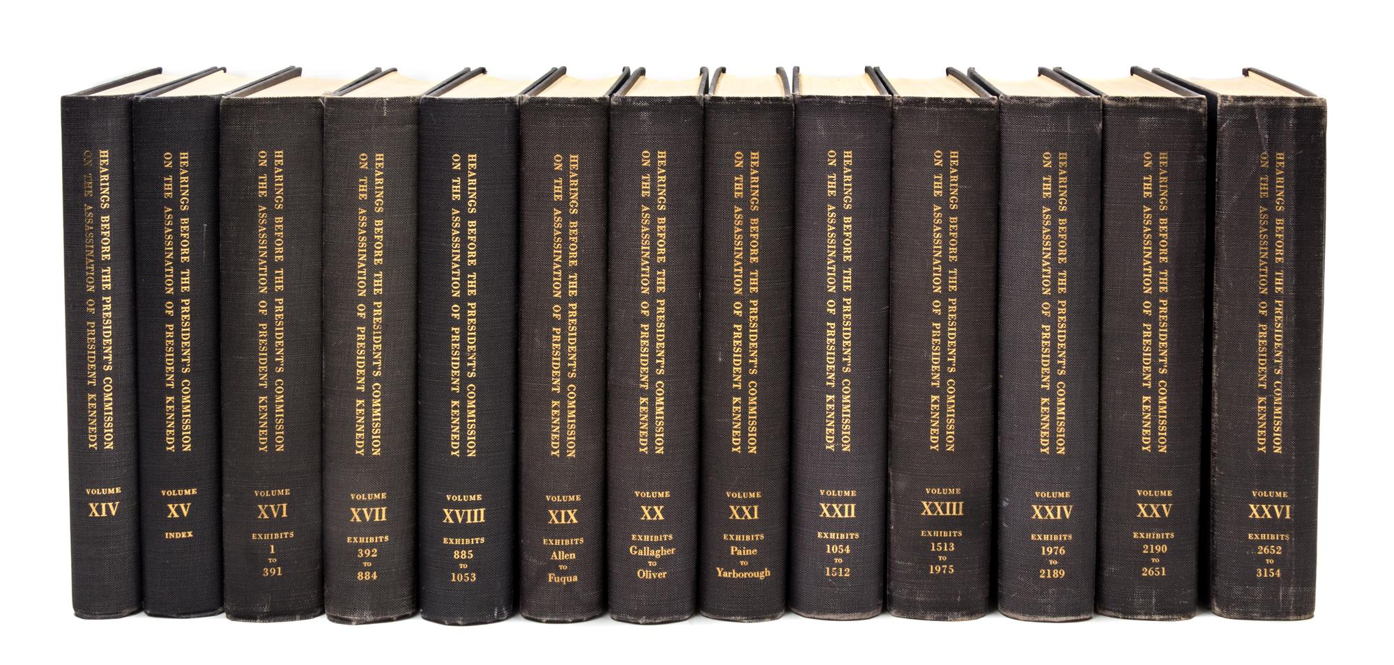 (KENNEDY, JOHN F.) Hearings...on the Assassination of President Kennedy [with] Report of the Warren Commission. 27 vols., signed.