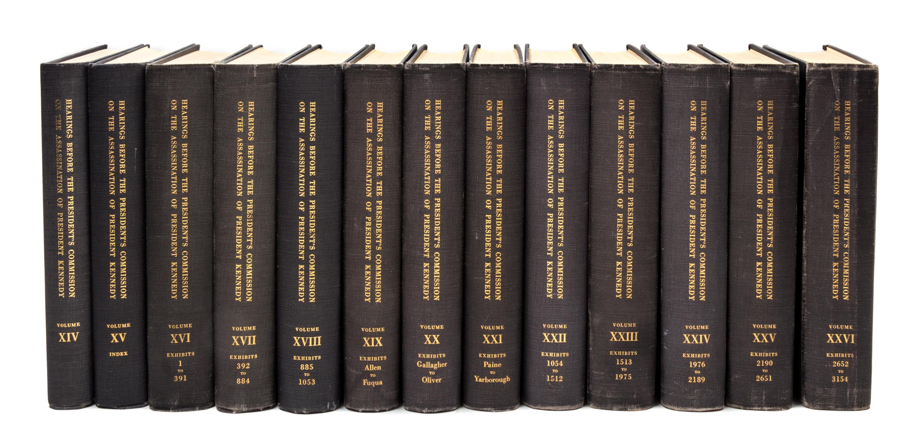 (KENNEDY, JOHN F.) Hearings...on the Assassination of President Kennedy [with] Report of the Warren Commission. 27 vols., signed.
