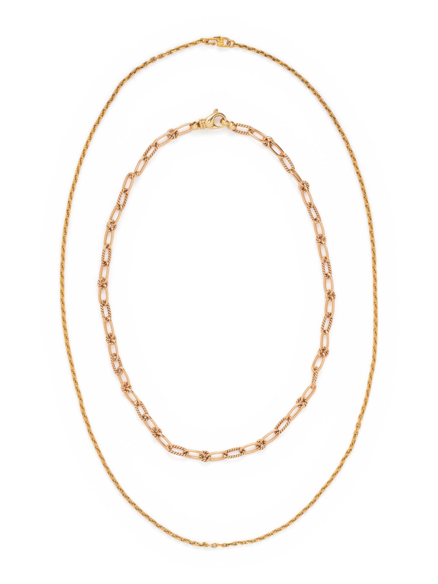 COLLECTION OF GOLD NECKLACES