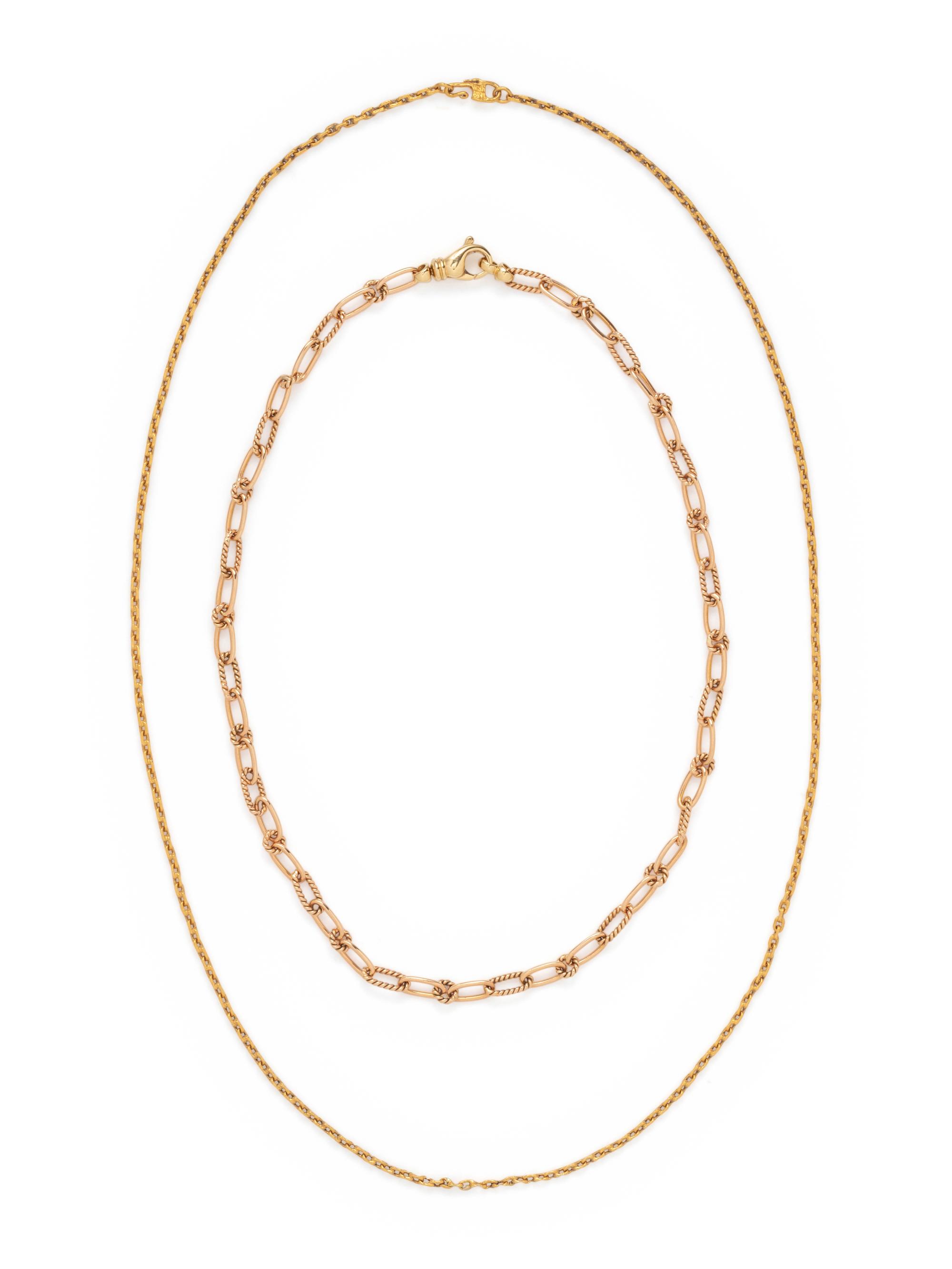 COLLECTION OF GOLD NECKLACES