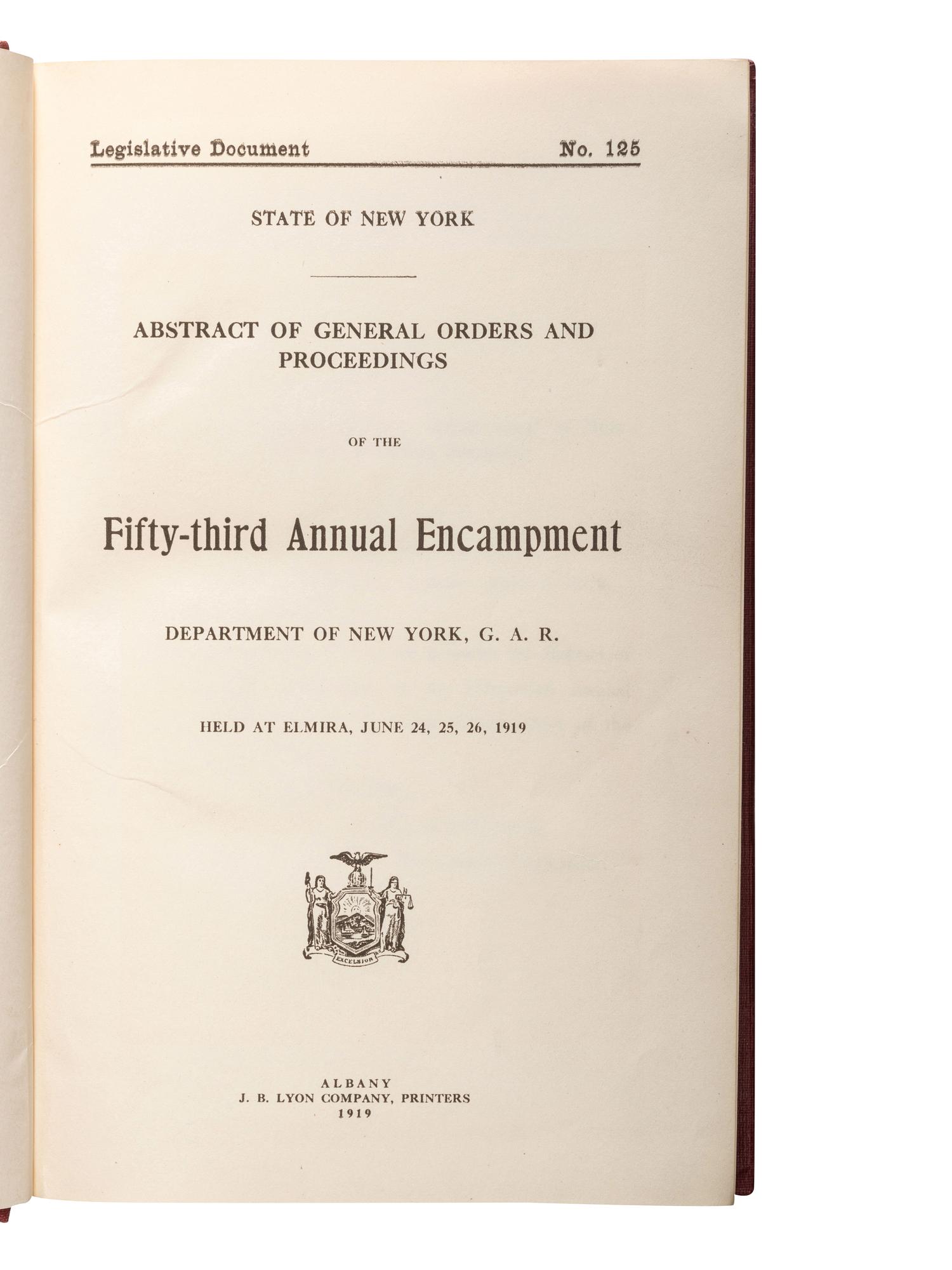 [CIVIL WAR - NEW YORK]. A group of books related to veteran activities of New York regiments.