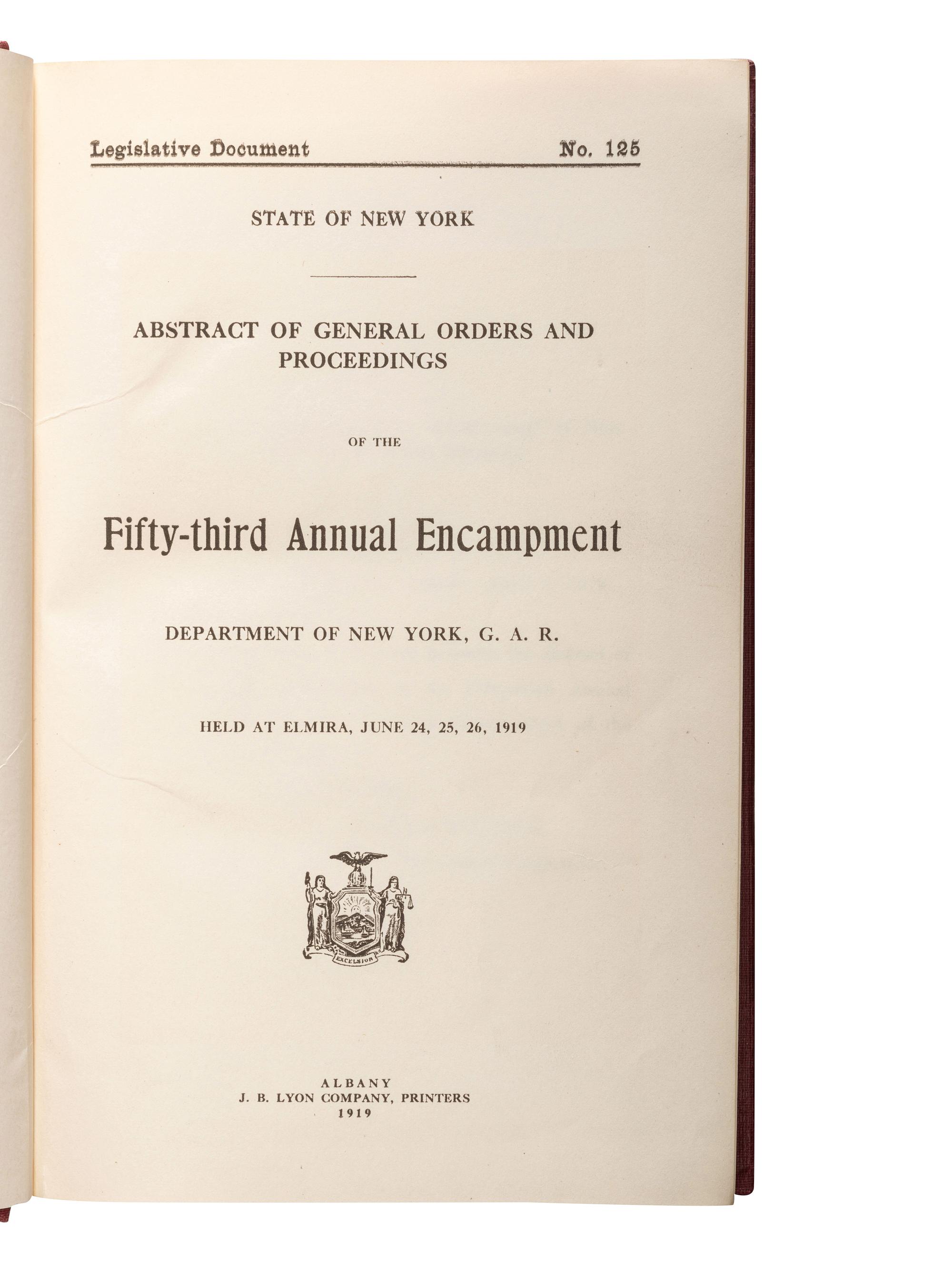 [CIVIL WAR - NEW YORK]. A group of books related to veteran activities of New York regiments.