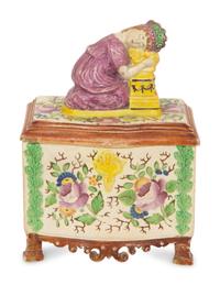 A Staffordshire Pearlware Box and Cover