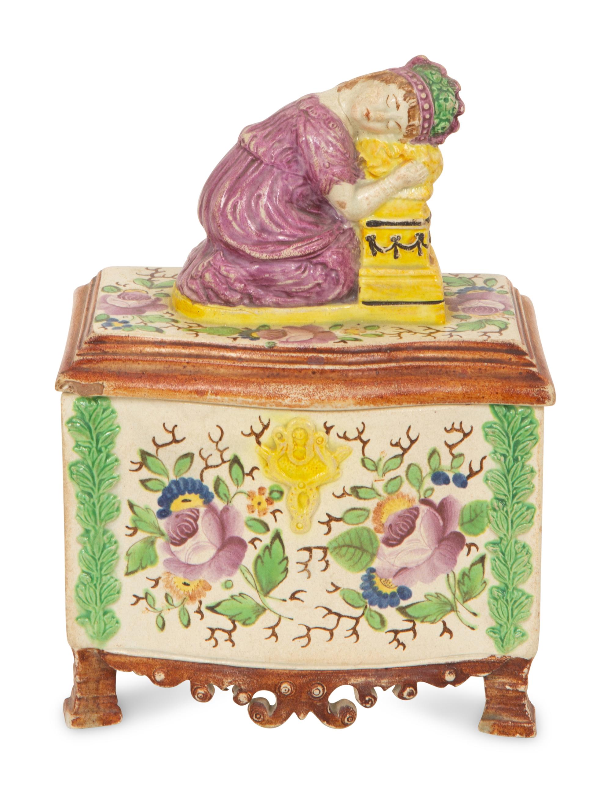A Staffordshire Pearlware Box and Cover