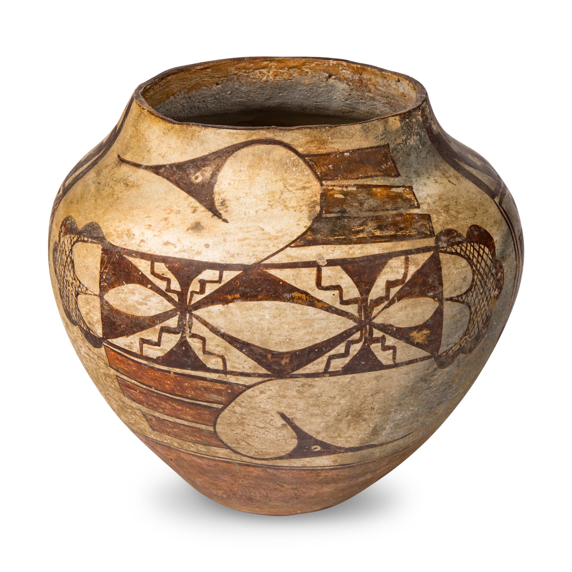 Acoma / Laguna Polychrome Pottery Jar