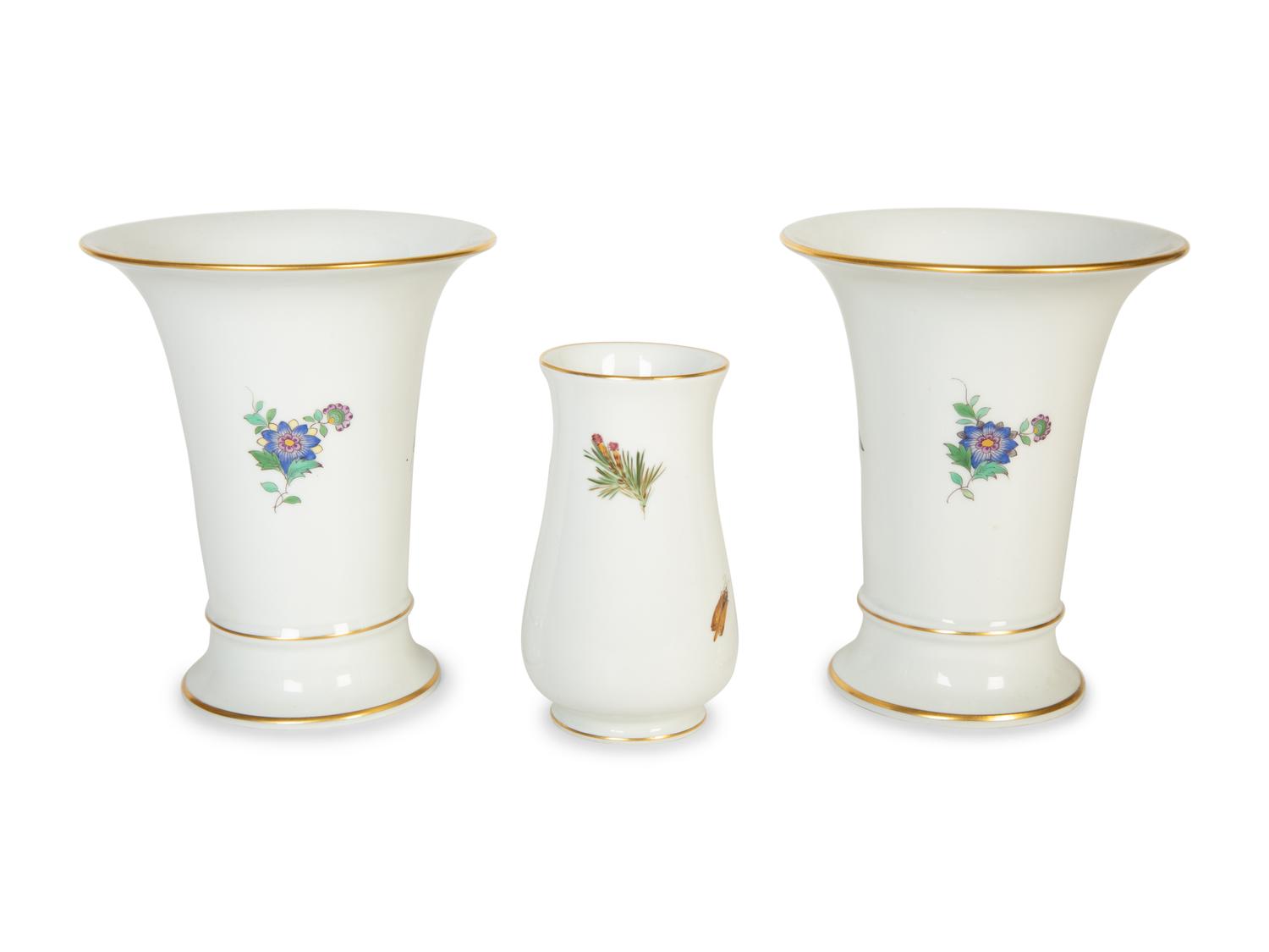 Three Meissen Porcelain Vases