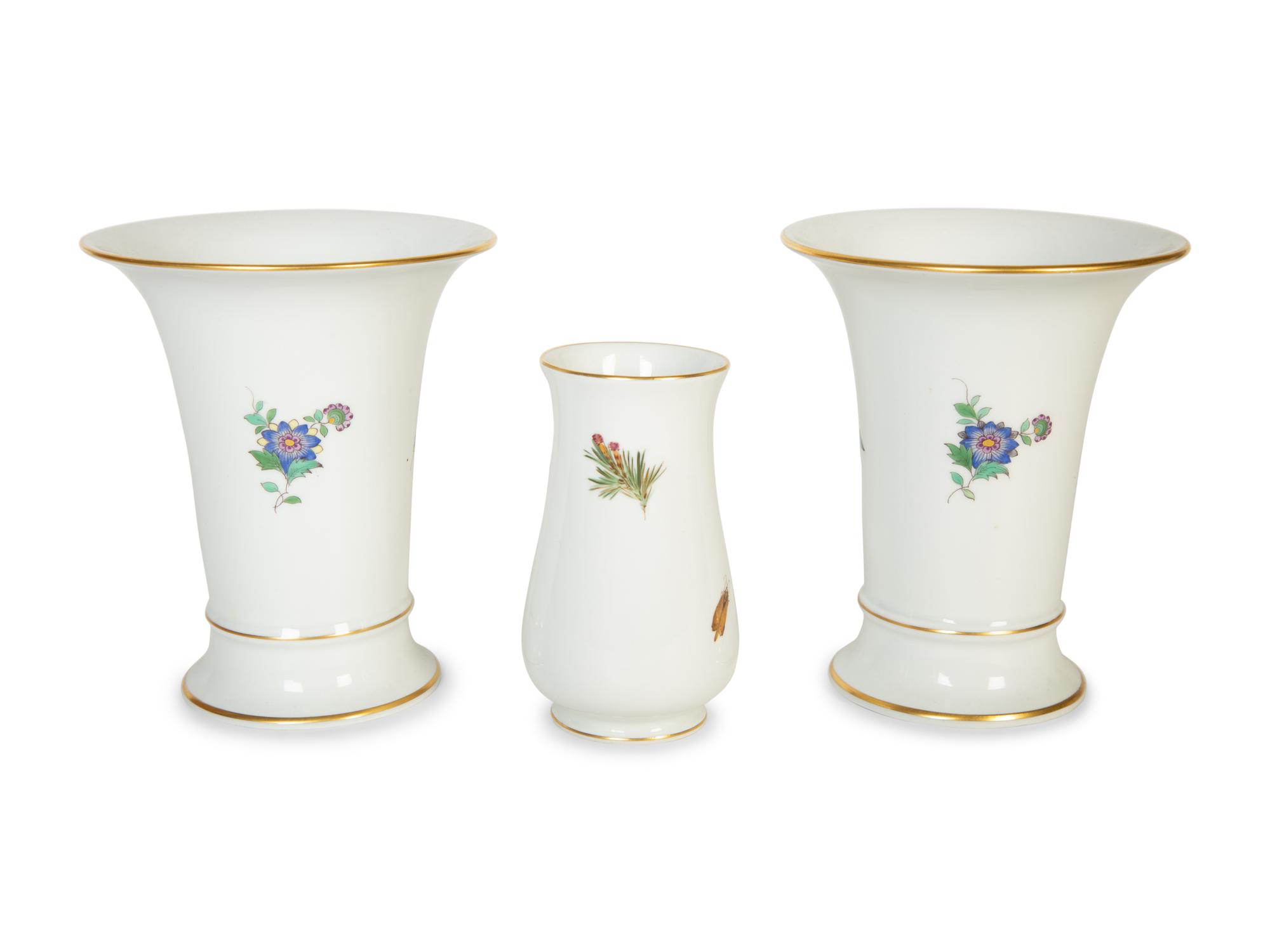 Three Meissen Porcelain Vases