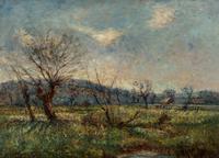 José Weiss (British, 1859–1919) — Impressionistic Spring Landscape