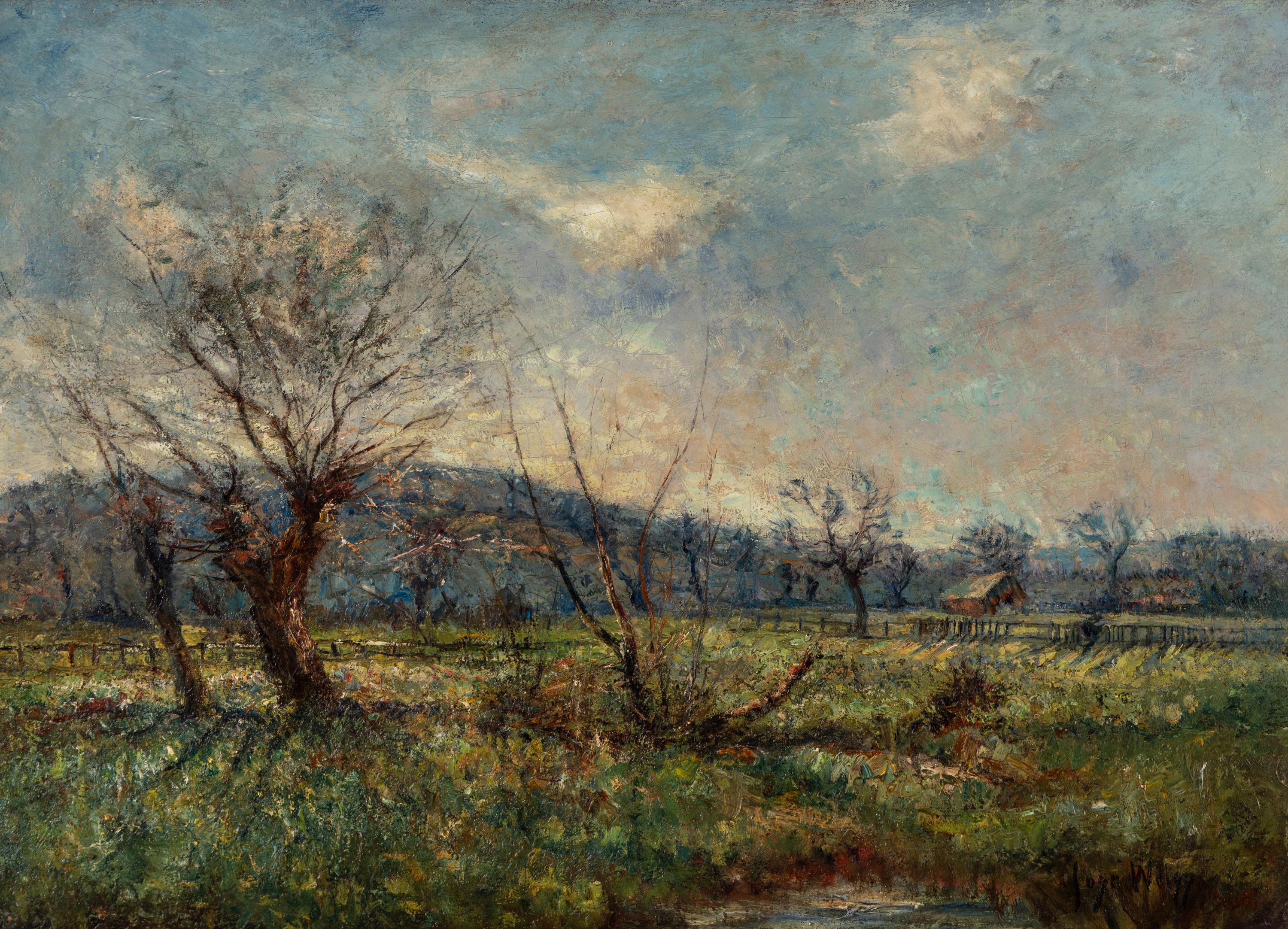 José Weiss (British, 1859–1919) — Impressionistic Spring Landscape