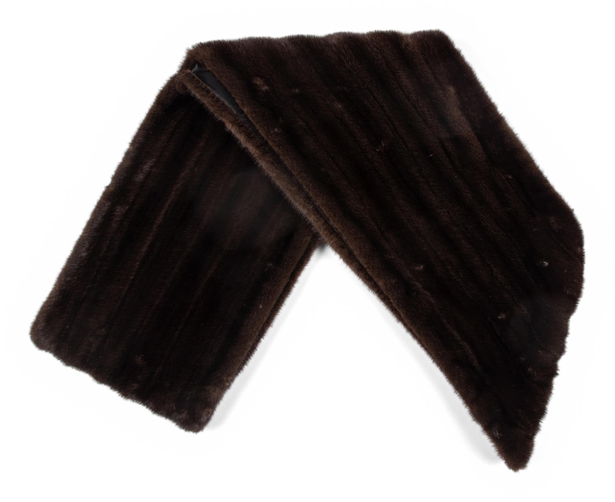 A Brown Mink Fur Shawl