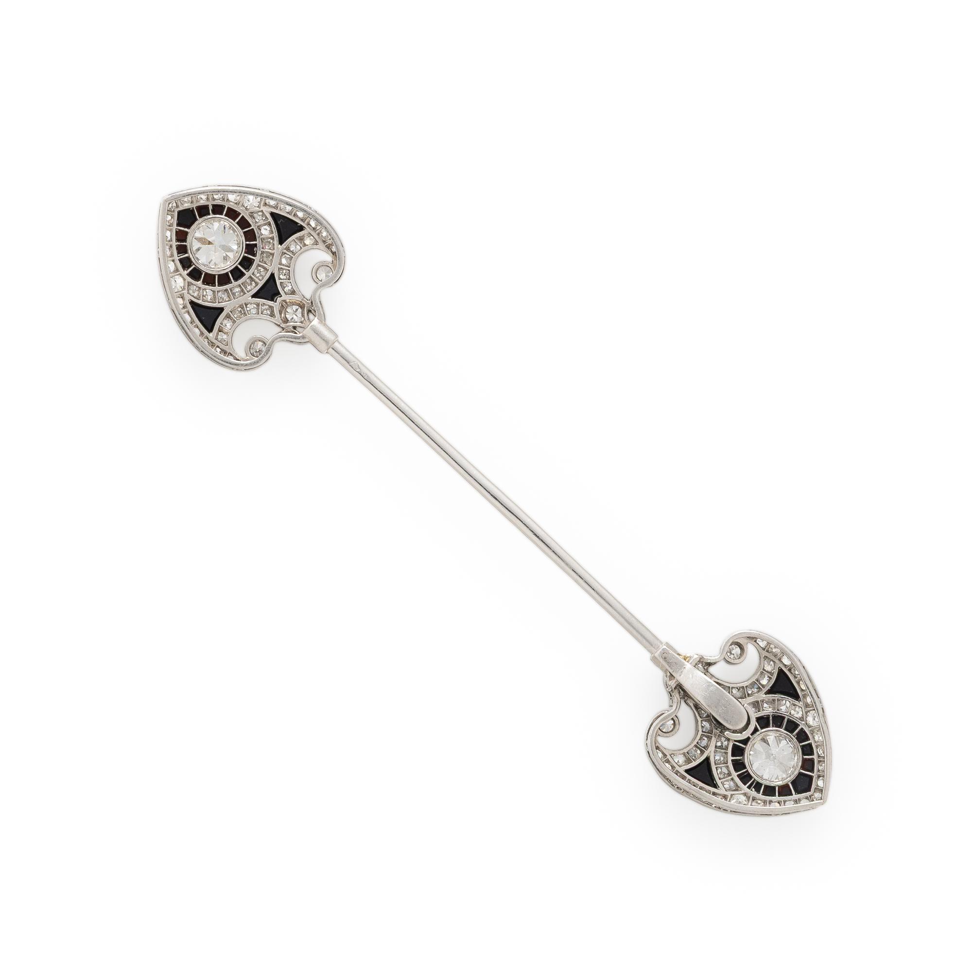 Art Deco, French, Diamond, Onyx, and Platinum Jabot