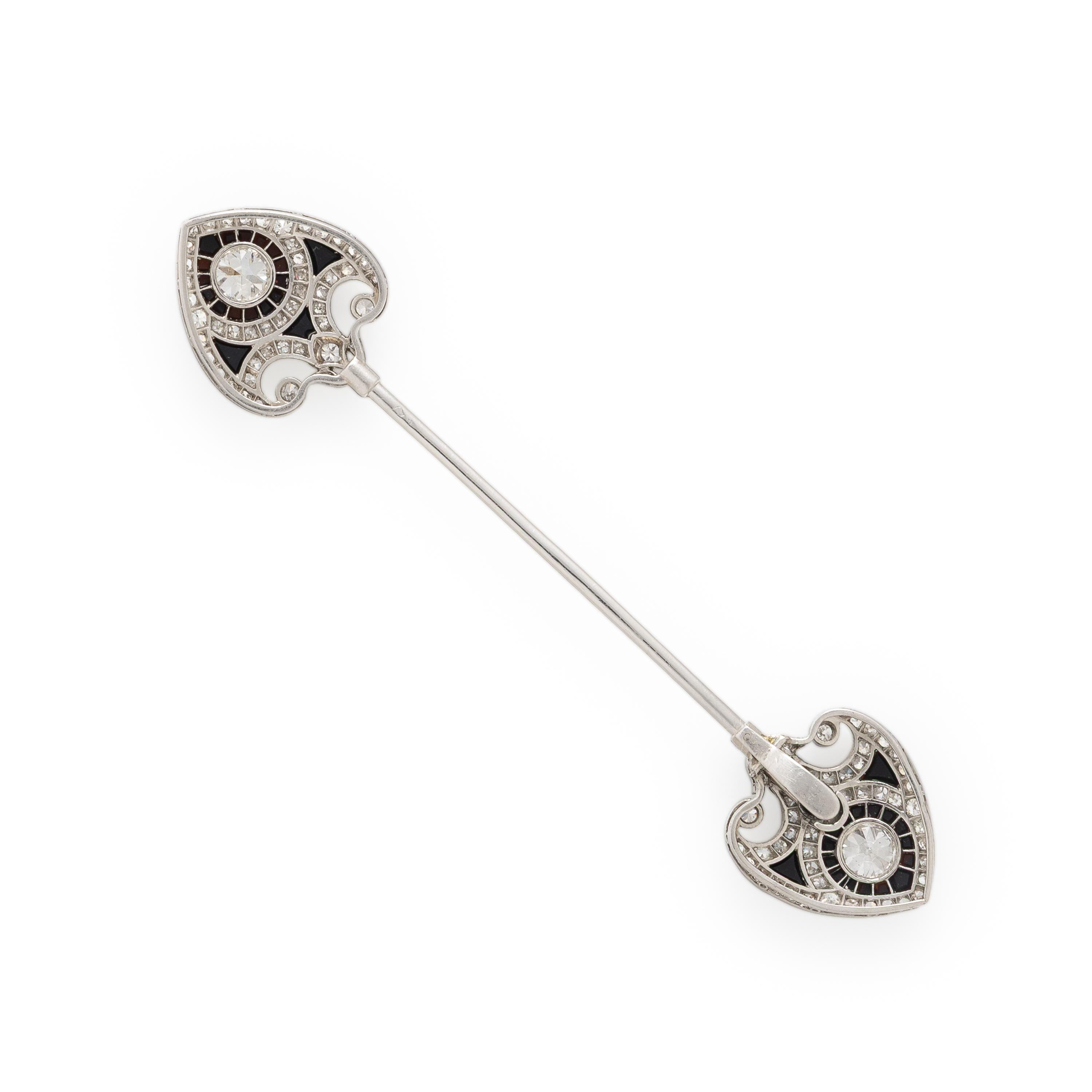 Art Deco, French, Diamond, Onyx, and Platinum Jabot