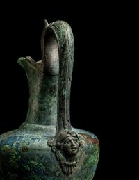 A Roman Bronze Beaked Oinochoe