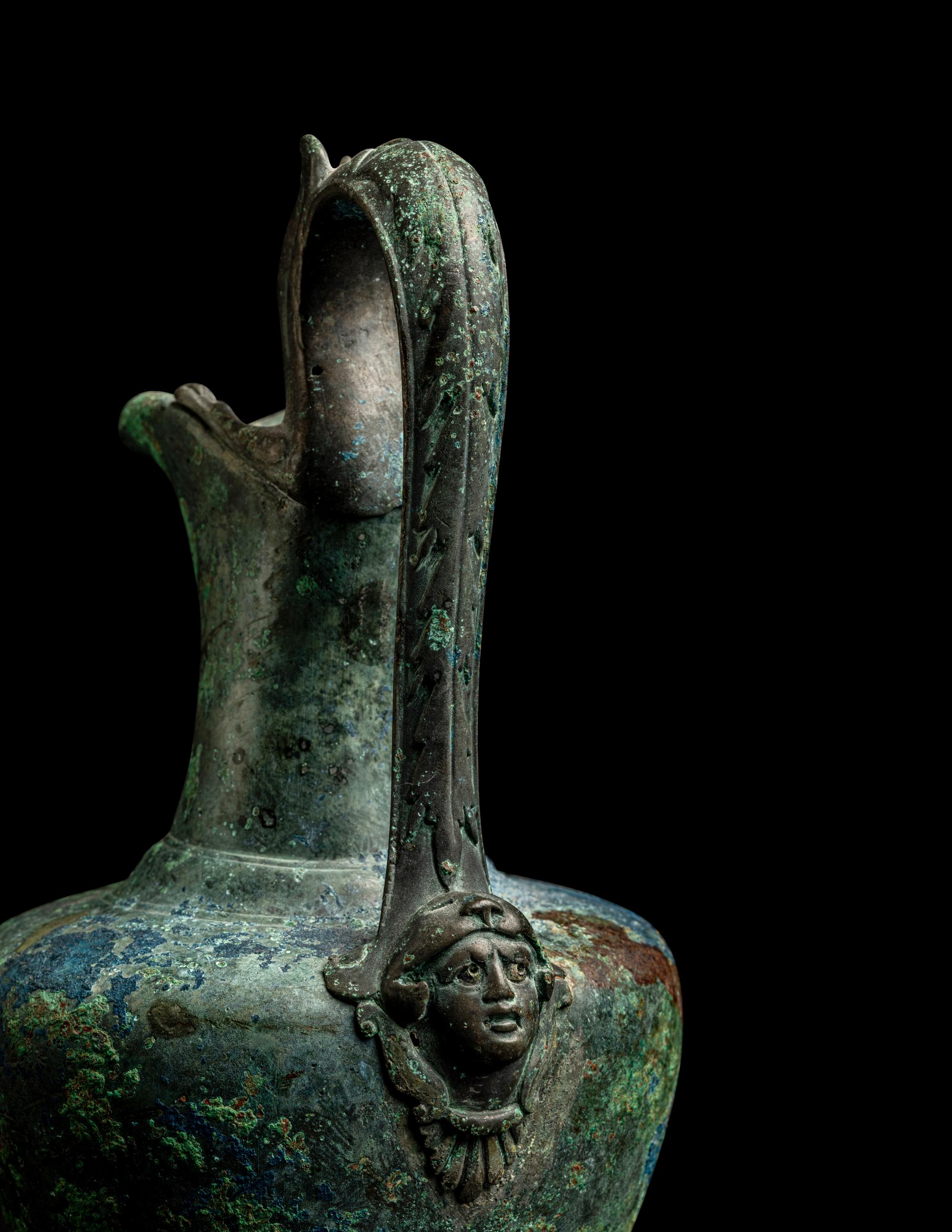 A Roman Bronze Beaked Oinochoe