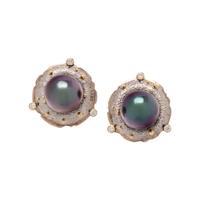 RICHARD KIMBALL, CULTURED TAHITIAN PEARL AND DIAMOND EARRINGS