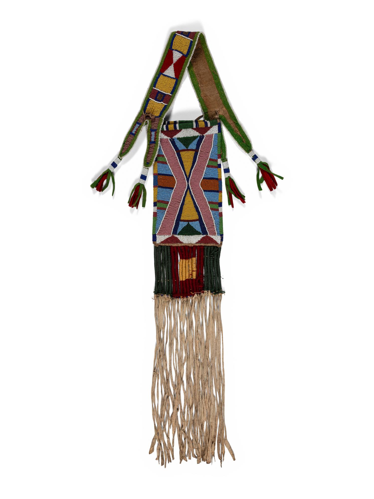 Apsáalooke Beaded Hide Mirror Bag