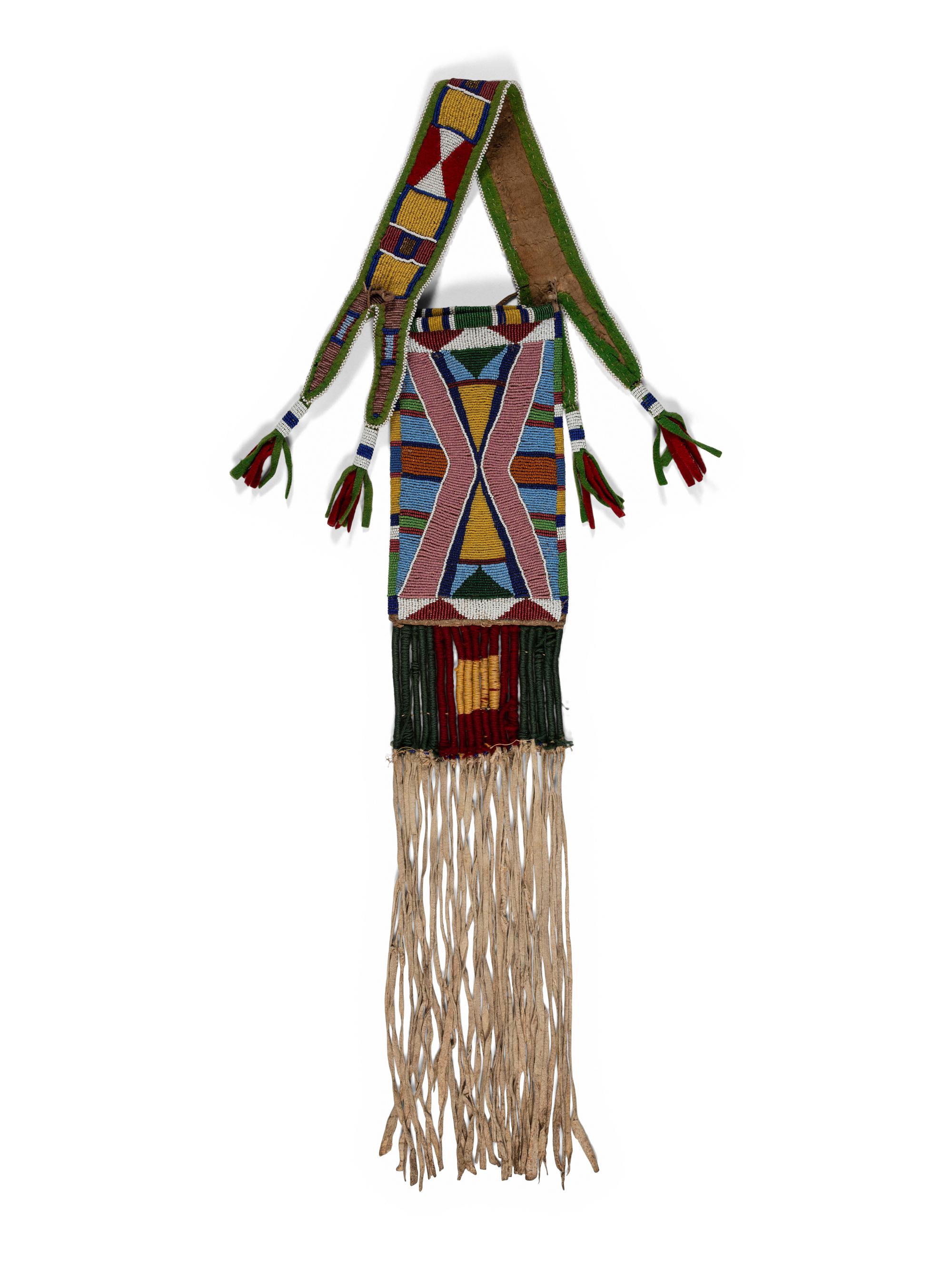 Apsáalooke Beaded Hide Mirror Bag