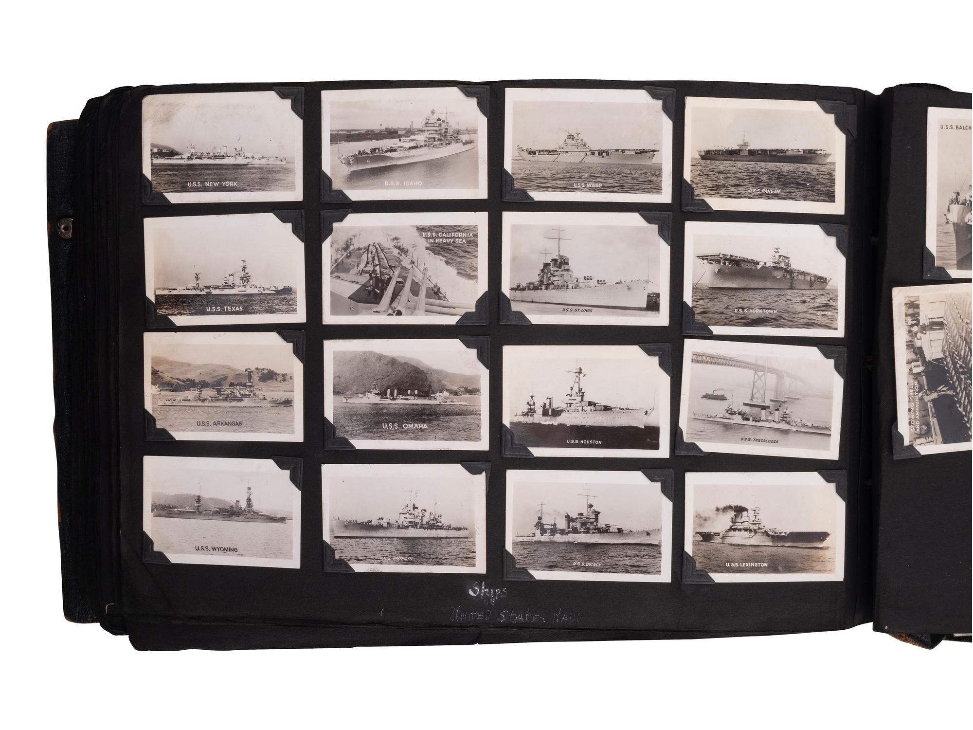 [WORLD WAR II]. USS New York sailor's album 1940-1945. [ With: ] Album from a trip to Asia, 1923.