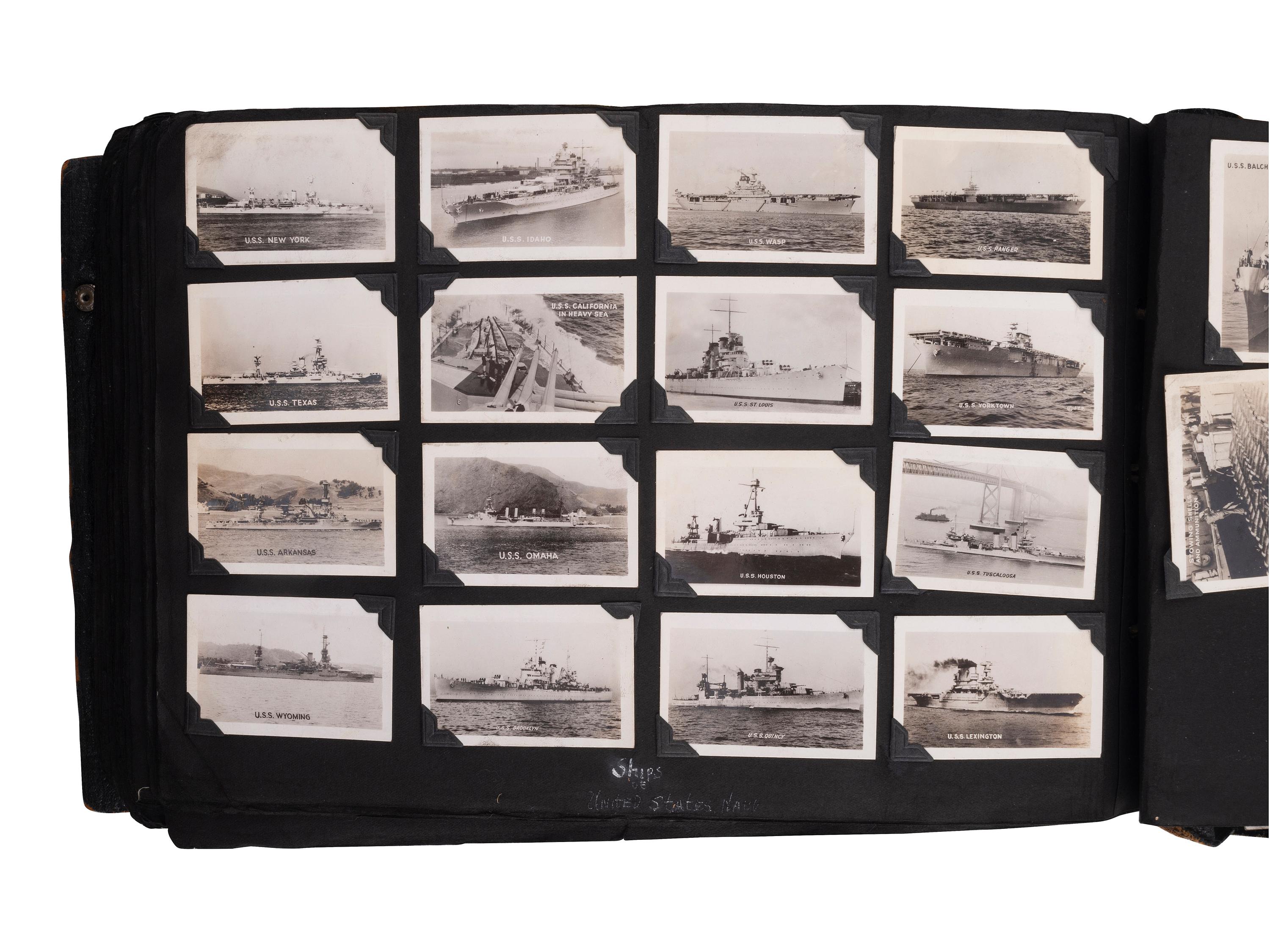 [WORLD WAR II]. USS New York sailor's album 1940-1945. [ With: ] Album from a trip to Asia, 1923.