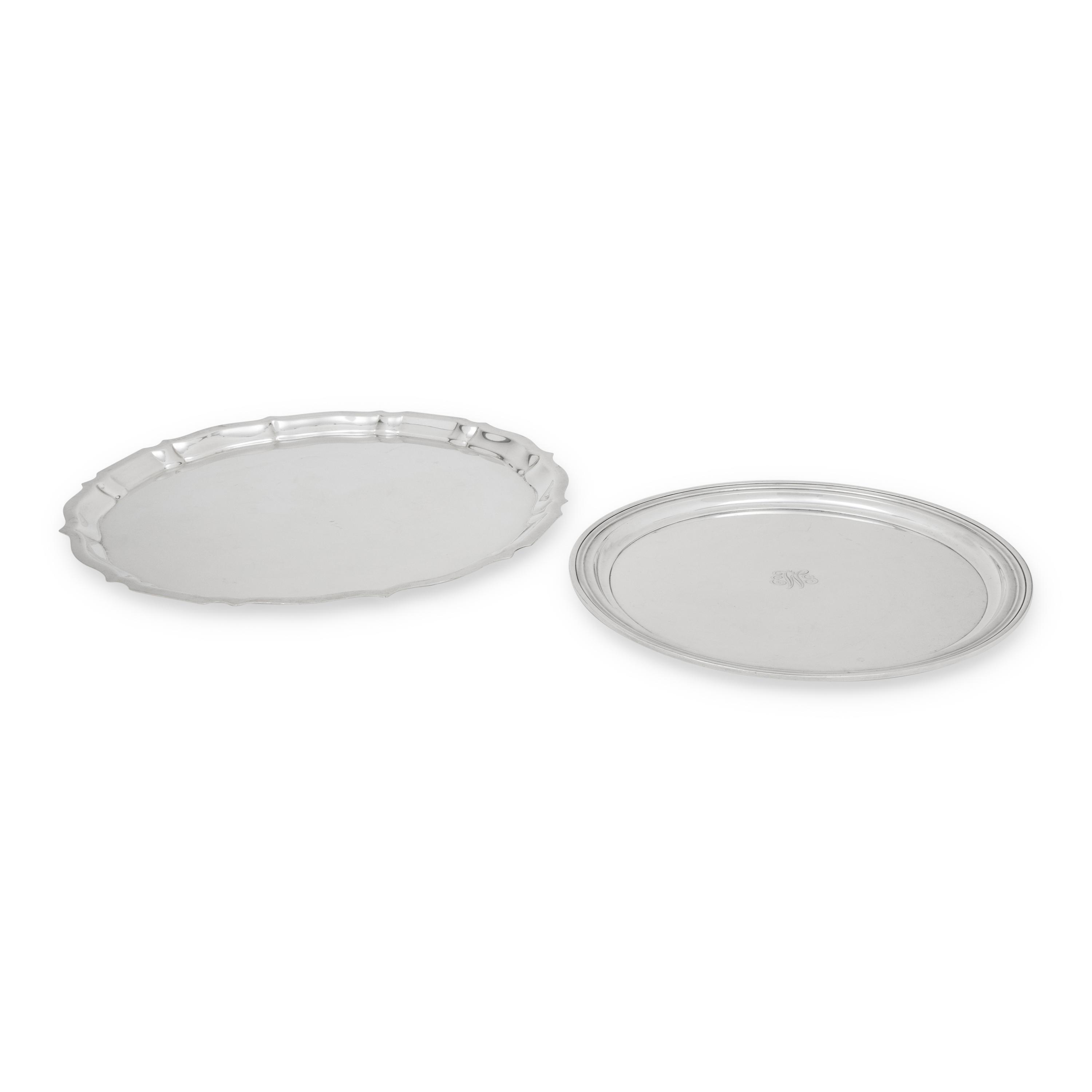 Two American Silver Serving Trays