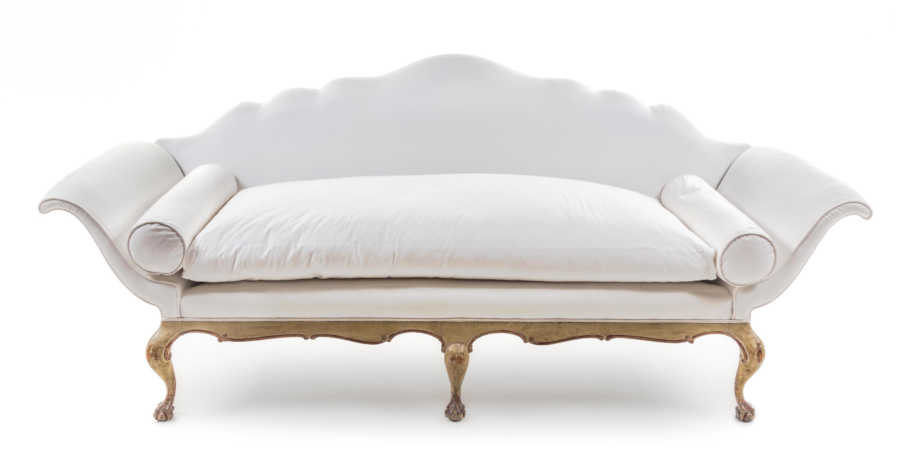 A Venetian Painted Sofa Height 36 3/4 x width 85 1/8 x depth 28 1/2 inches. — 19TH CENTURY
