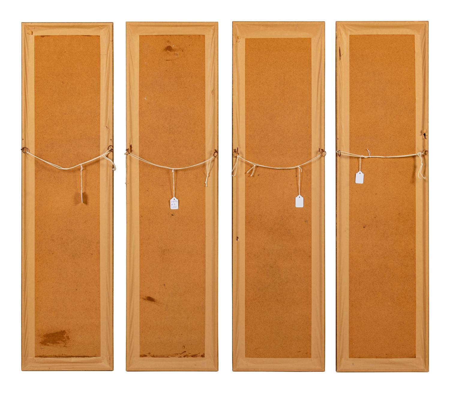 A Set of Four Chinese Export Paintings of Luohans
