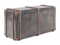 A Contemporary Nailhead-Decorated Metal Trunk