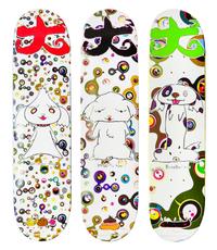 Takashi Murakami, (Japanese, b. 1962), Three Skateboard Decks by Supreme (BunBu-kun, Ponchi-kun, Shimon-kun), 2007