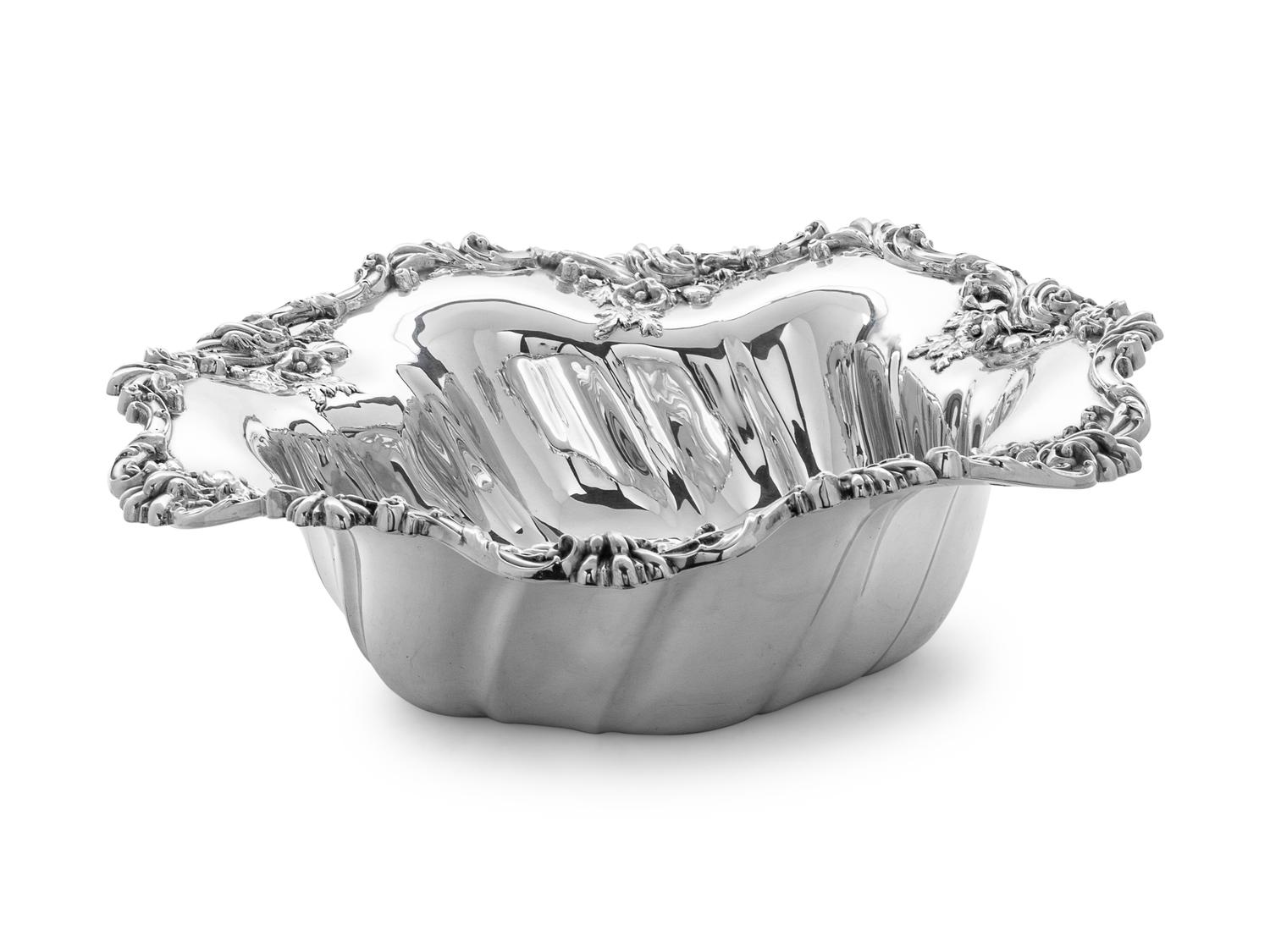 with foliate pierced rim.
