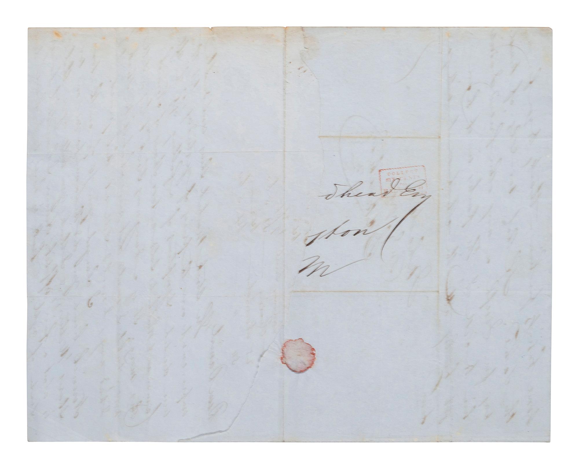 [POLITICS]. Huzza! Huzza! The Country's risin' For Henry Clay and Frelinghuysen . Illustrated letter sheet. New York: Narine & Durant, 1844.