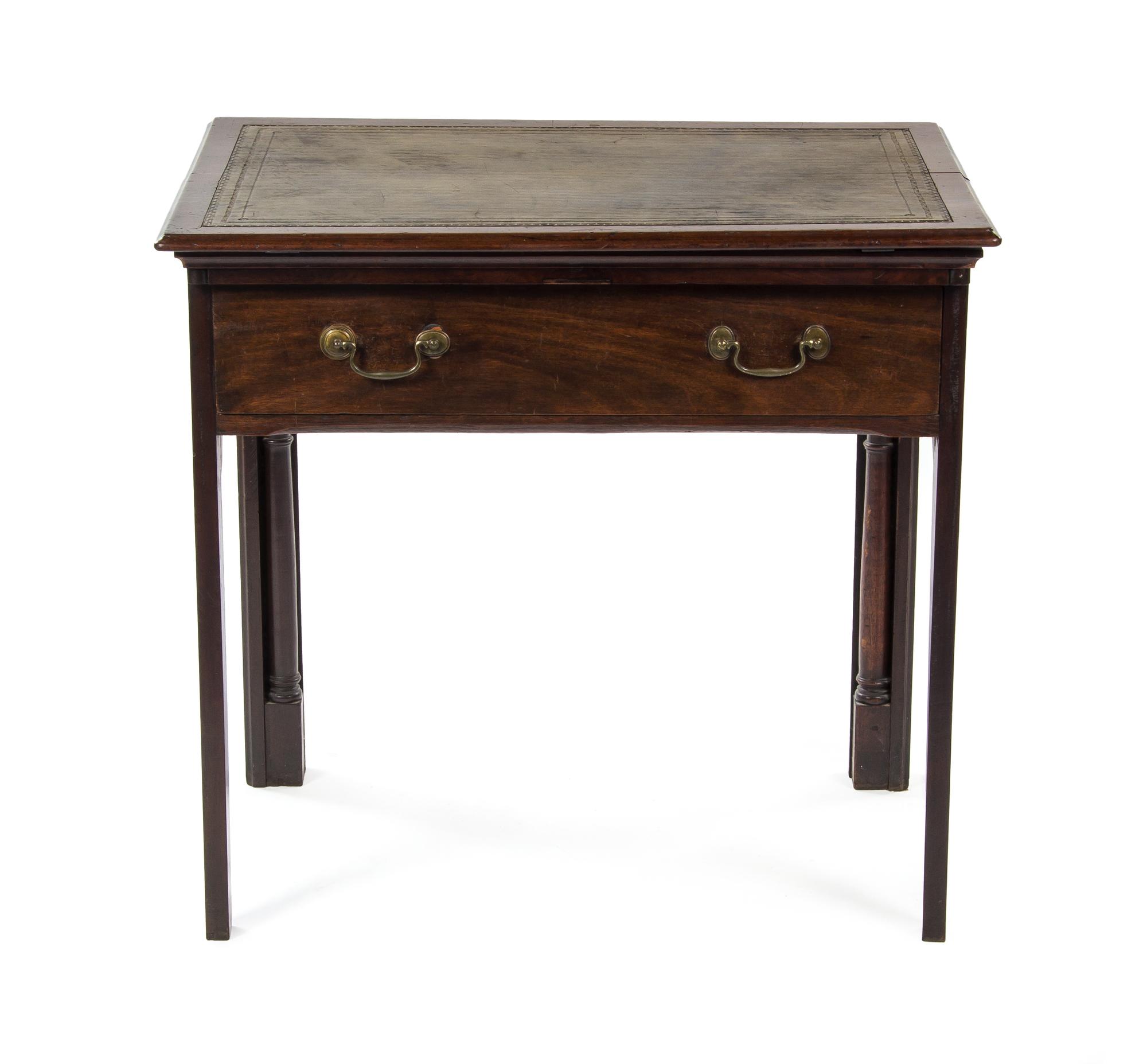 An American Mahogany Architect's Desk, Height 31 x width 33 3/4 x depth 25 1/8 inches.