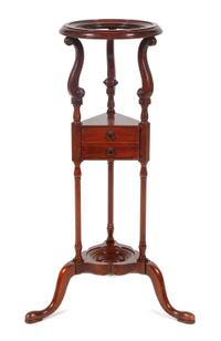 A Georgian Style Mahogany Wig Stand Height 32 inches.