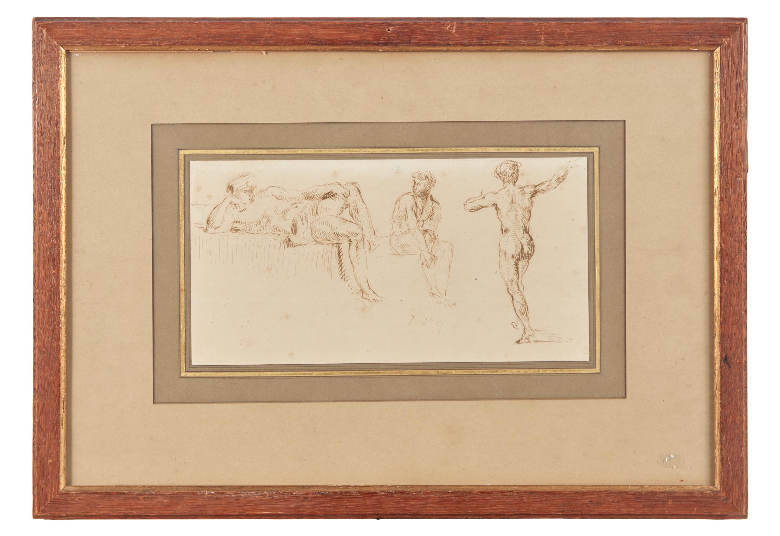 Étude de trois hommes nus